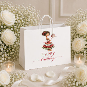 Marsala Funny Woman Burgundy Script Birthday gift Large Gift Bag