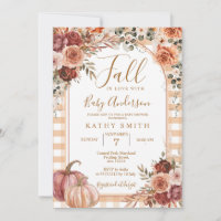 Marsala Gingham Pumpkin Fall In love Baby Shower