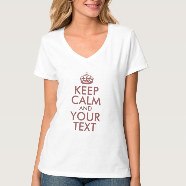 Marsala Keep Calm and Your Text T-Shirt (Front)