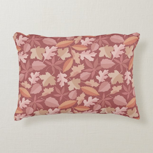 Marsala leaves pattern decorative cushion (Front)