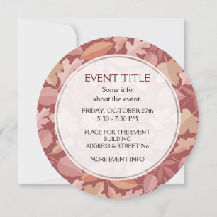 Marsala leaves pattern invitation
