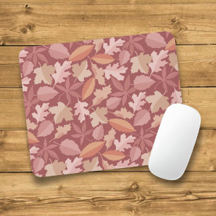 Marsala leaves pattern mouse pad