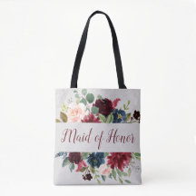 Marsala & Navy Floral Shabby Chic Maid of Honour