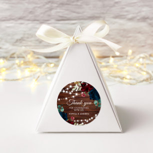 Marsala & Navy Rustic Wedding Cercle Sticker