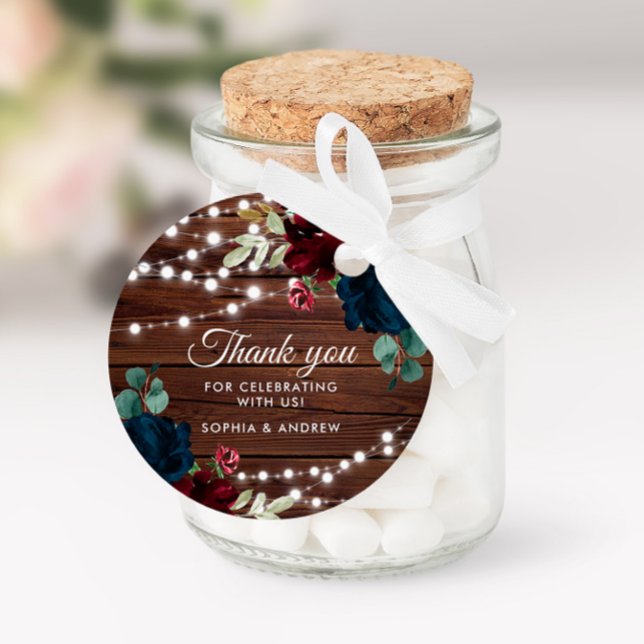 Marsala & Navy Rustic Wedding Favour Tags (Creator Uploaded)