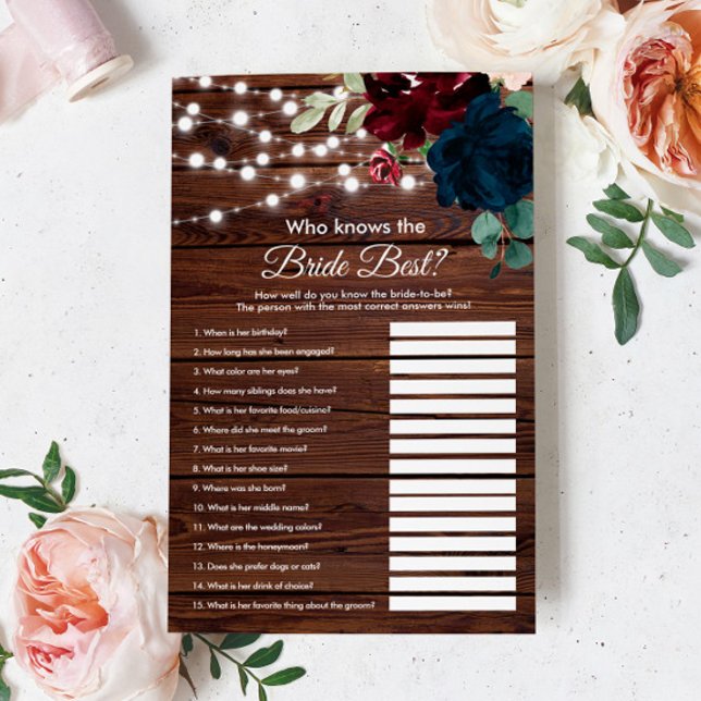 Marsala & Navy  Who Knows The Bride Best Game (Creator Uploaded)