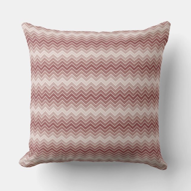 Marsala Ombre Chevron Throw Pillow (Front)