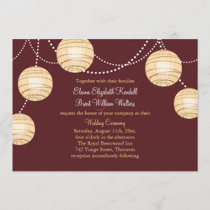 Marsala Party Lanterns Wedding Invitation