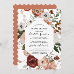 Marsala Pink Terracotta Floral Bridal Shower Invitation
