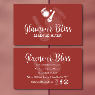 Marsala Plain Contemporary Makup Artist  Business Card