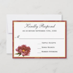 Marsala Splendour Watercolor Floral RSVP Card
