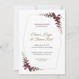 Marsala Tessera Rehearsal Dinner Invitation