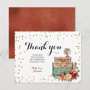 Marsala Travel Theme Thank you card