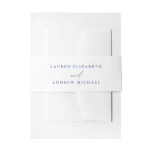Marseille Bleu and White Wedding Invitation Belly Band