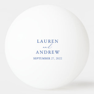 Marseille Bleu and White Wedding Personalised Ping Pong Ball