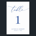 Marseille Bleu Minimalist Wedding | Event Custom  Table Number<br><div class="desc">(**PLEASE NOTE: To order,  simply adjust your table number (and name/date) and add each number to your cart separately. Then check out once you are finished.) Beautiful,  elegant,  modern and minimalist,  table number card. Fully customisable with your names (or Event Name) and Date.</div>