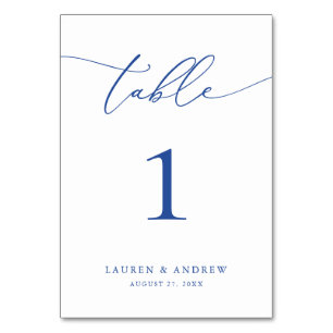 Marseille Bleu Minimalist Wedding   Event Custom  Table Number
