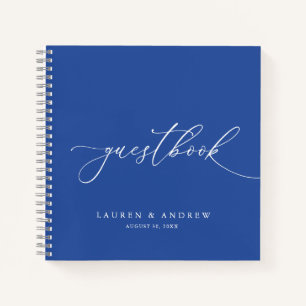 Marseille Bleu Minimalist Wedding Guestbook Notebook