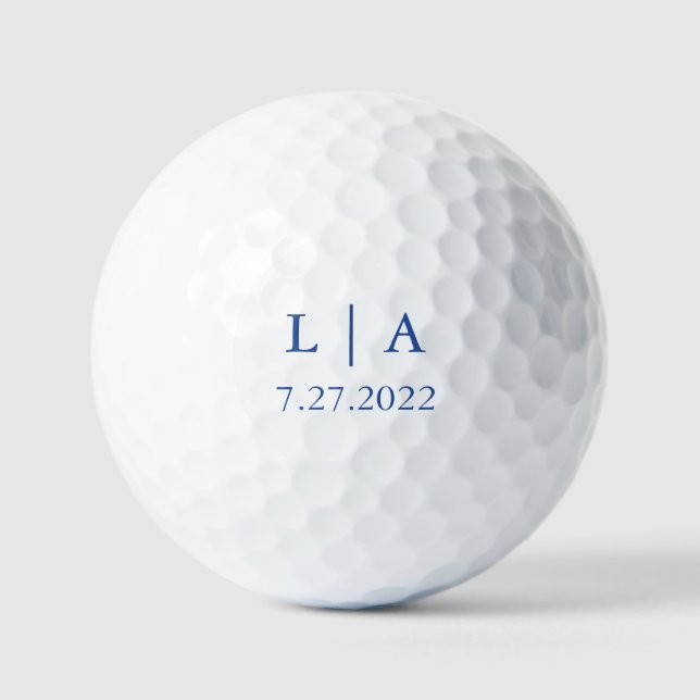 Marseille Bleu Wedding Personalised Golf Ball (Front)