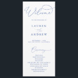 Marseille Bleu & White Elegant Minimalist Wedding Programme<br><div class="desc">Beautiful minimalist and classic,  our Marseille Bleu and White Minimalist Wedding Program will be beautiful for your order of service. Fully customisable with all of your wedding program information.</div>