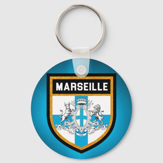 Marseille Flag Key Ring (Front)