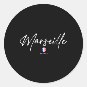 Marseille France Flag Classic Round Sticker