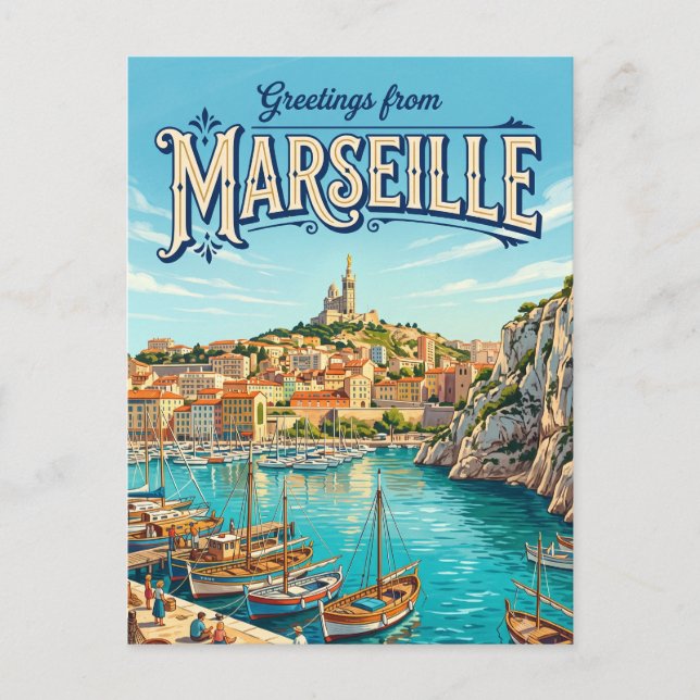 Marseille France Postcard (Front)