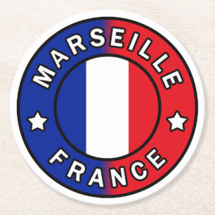Marseille France Round Paper Coaster