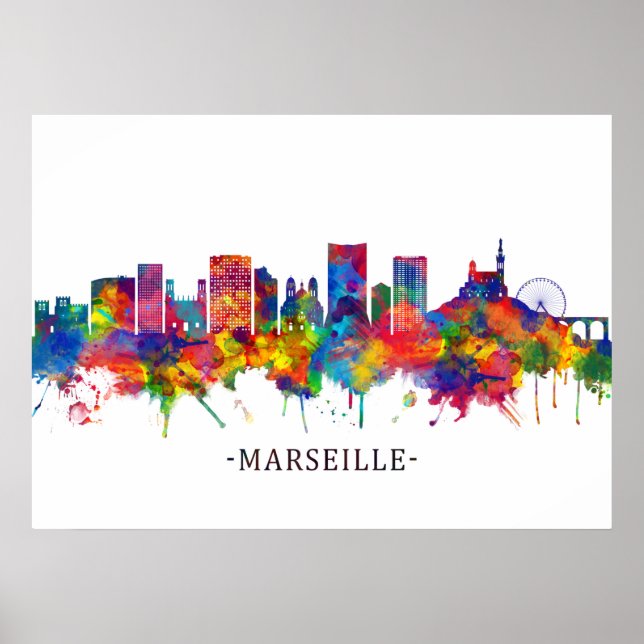 Marseille France Skyline Poster (Front)