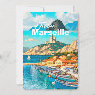 Marseille France Travel Postcard, Marseille Postca Holiday Card