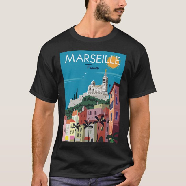 Marseille Notre Dame De La Garde Poster T-Shirt (Front)