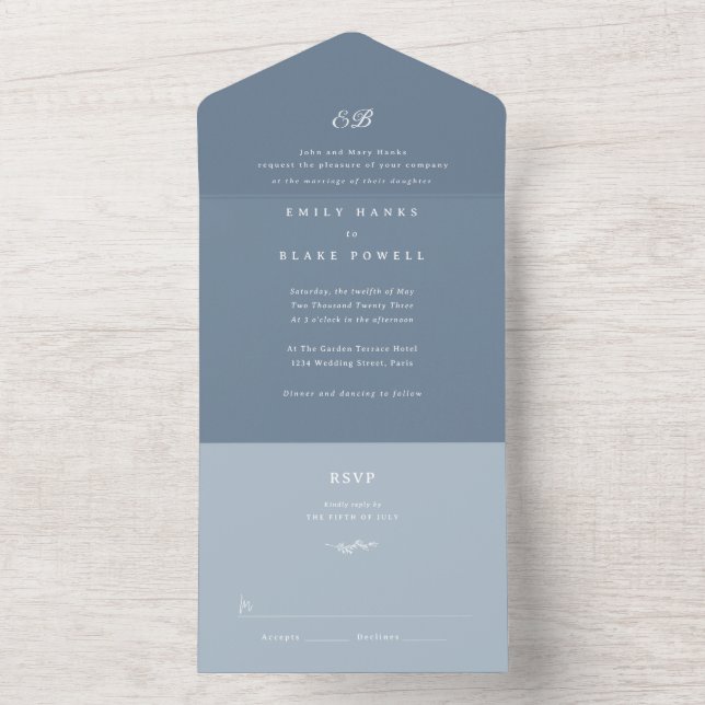 Marseille Wedding Invitation (Inside)