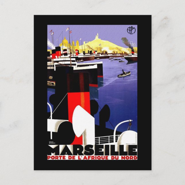 Marseilles, France Vintage Travel Postcard (Front)