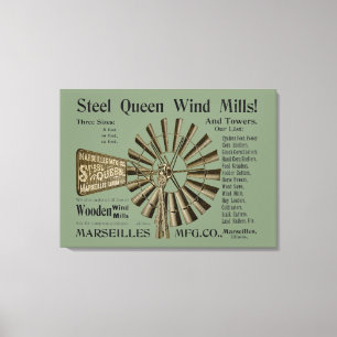 MARSEILLES ILLINOIS STEEL QUEEN WIND MILLS FARM CANVAS PRINT