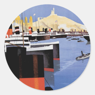 Marseilles Poster Classic Round Sticker