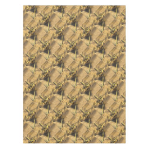 Marsh Frog Immersed In River Water Painting Tablecloth