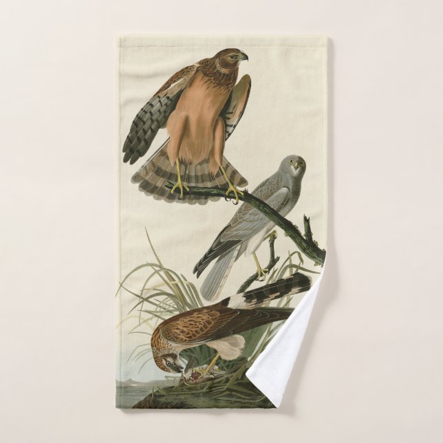 Marsh Hawk from Audubon's Birds of America Bath Towel Set (Hand Towel)