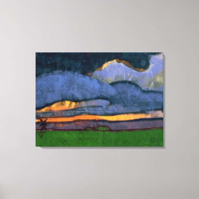 Marsh Landscape with a Mill | Emil Nolde | Canvas Print (Front)