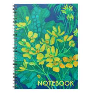 Marsh Marigold Summer Wildflowers Floral Painting Notebook