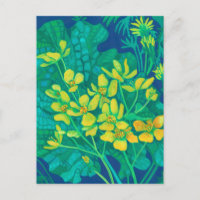 Marsh Marigold Summer Wildflowers Floral Painting