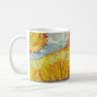 Marsh watercolor on a coffee mug