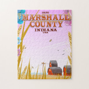 Marshall County '1836' Indiana travel poster. Jigsaw Puzzle