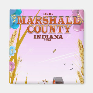 Marshall County '1836' Indiana travel poster. Magnet