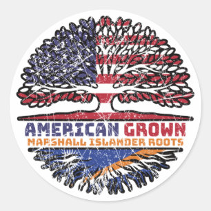 Marshall Islands American USA United States Classic Round Sticker