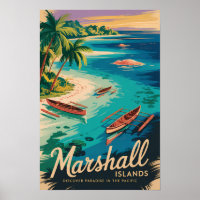 Marshall Islands Coast Illustration Travel Art