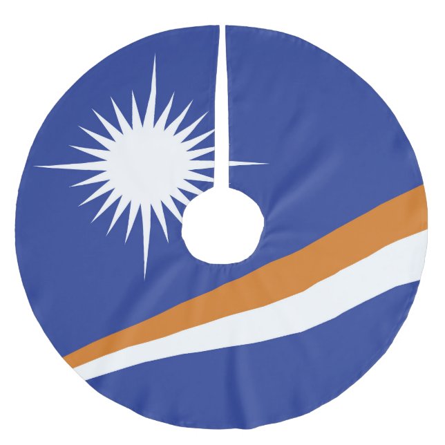 Marshall Islands flag Brushed Polyester Tree Skirt (Front)