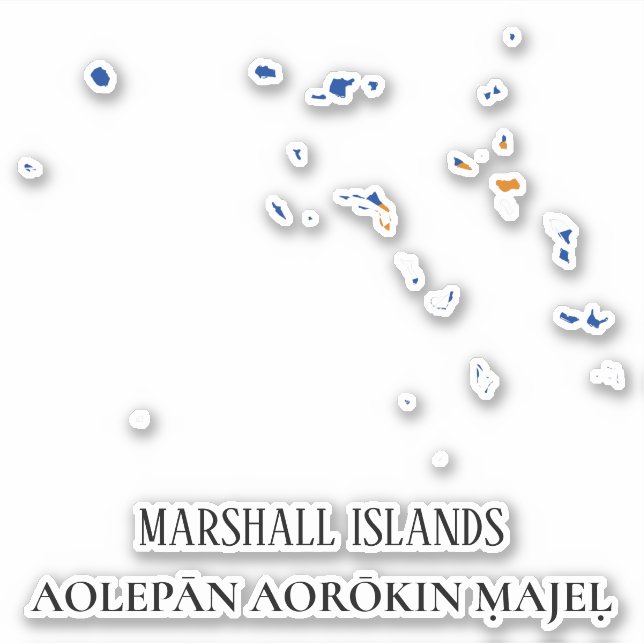 Marshall Islands Flag Charming Patriotic Map (Front)