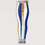 Marshall Islands Flag Colours Vertical Striped Leggings<br><div class="desc">Marshall Islands National Flag Colours Vertical Striped Leggings in the colours of the Marshall Islands flag with a busy multi-lined asymmetrical striped vertical pattern printed all over the leggings. Size of the stripes is easily adjustable to your taste through the "Edit Design" option. Marshall Islands leggings are the great companion...</div>