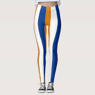 Marshall Islands Flag Colours Vertical Striped Leggings