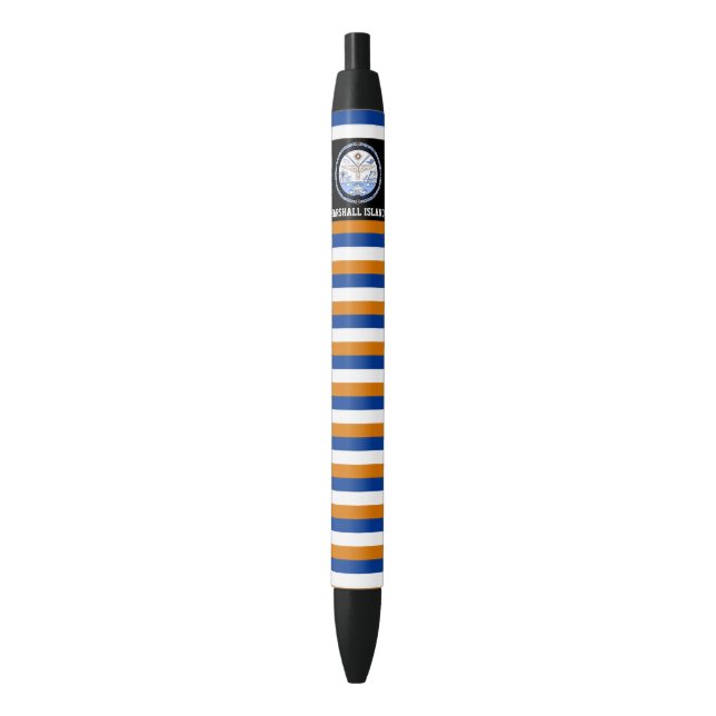 Marshall Islands Flag Cute Patriotic Black Ink Pen (Front Vertical)
